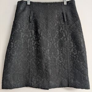 Laurel Black Brocade Pencil Skirt Size 40 (6)